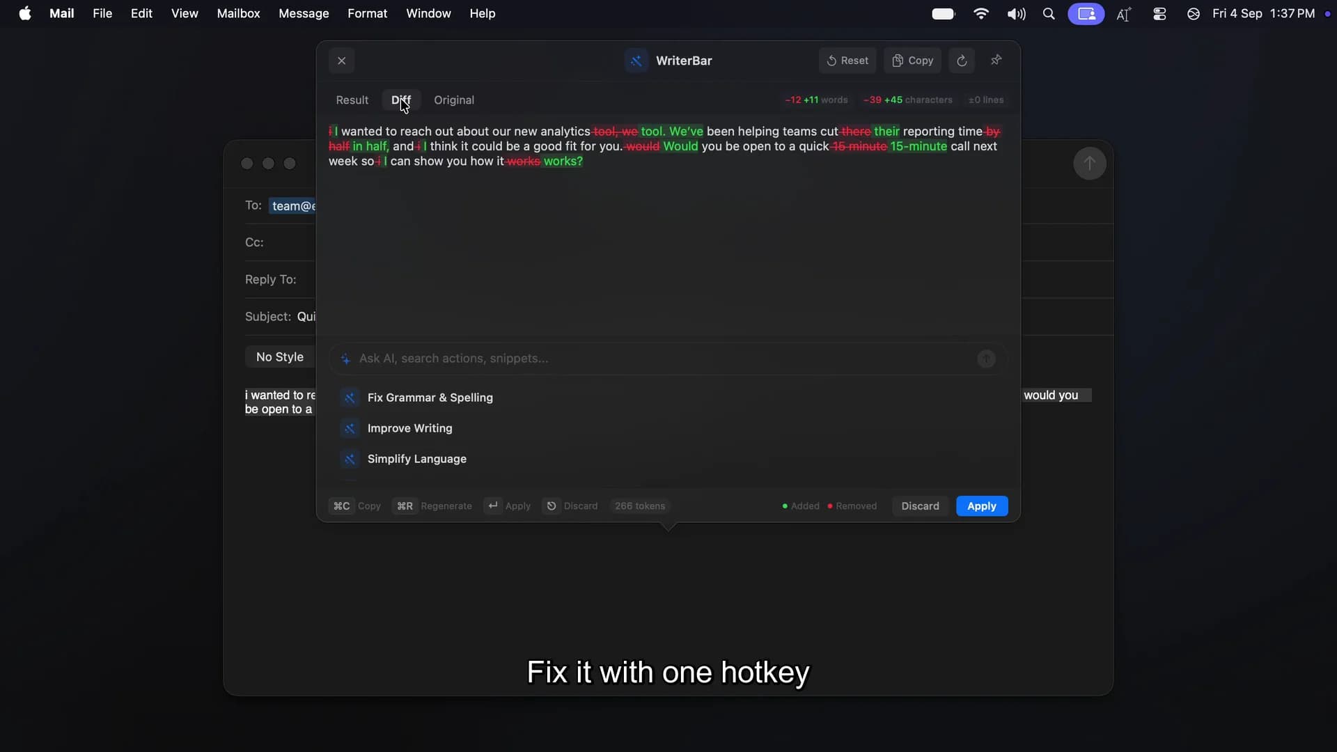 WriterBar demo